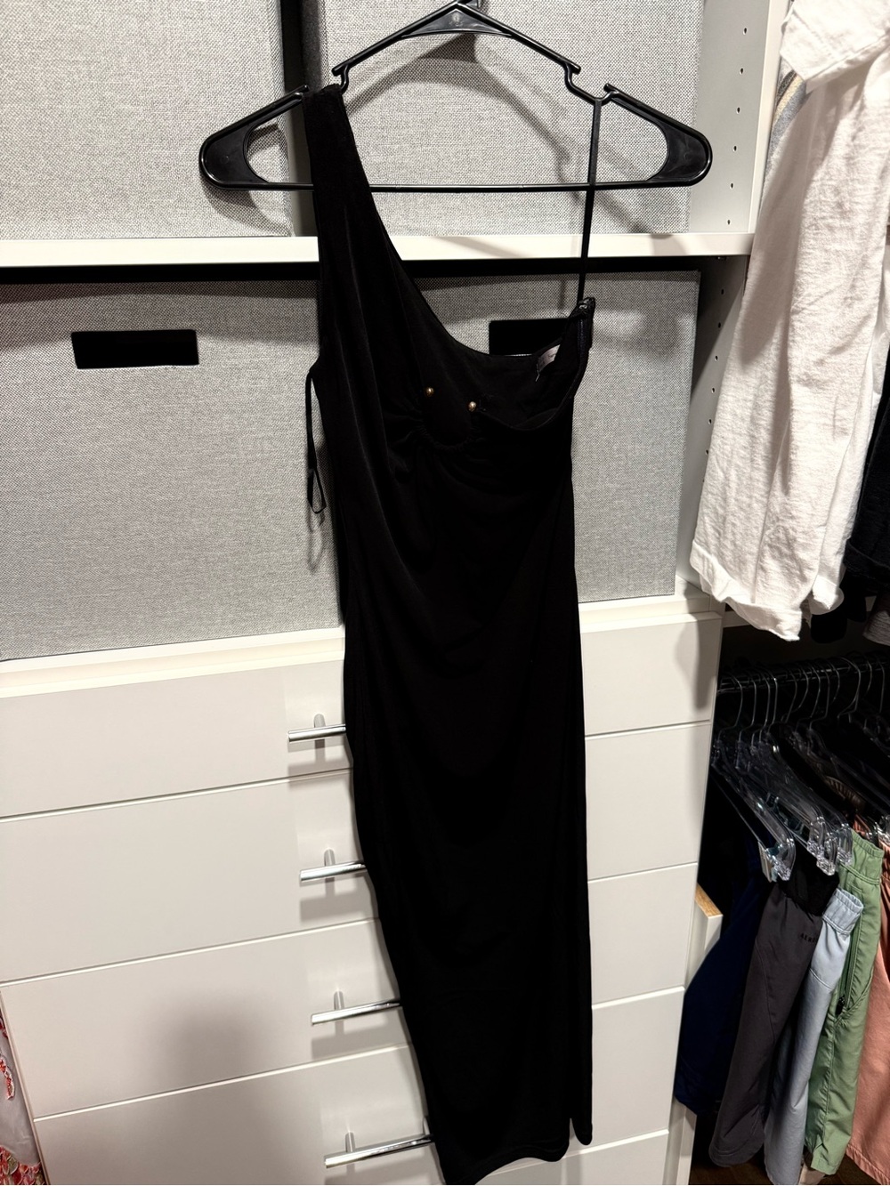 Black One-Shoulder Women's Dress